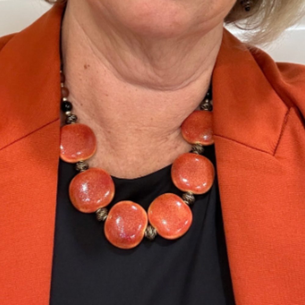 Autumn Splendor Ceramic Beaded Necklace and Earrings Set NWT